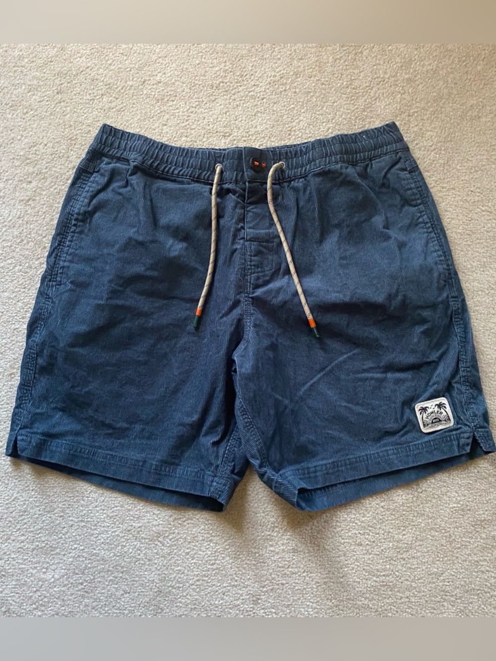 Howler Brothers Pressure Drop Cord Short Mens 34 Blue Drawstring Outdoor Stretch